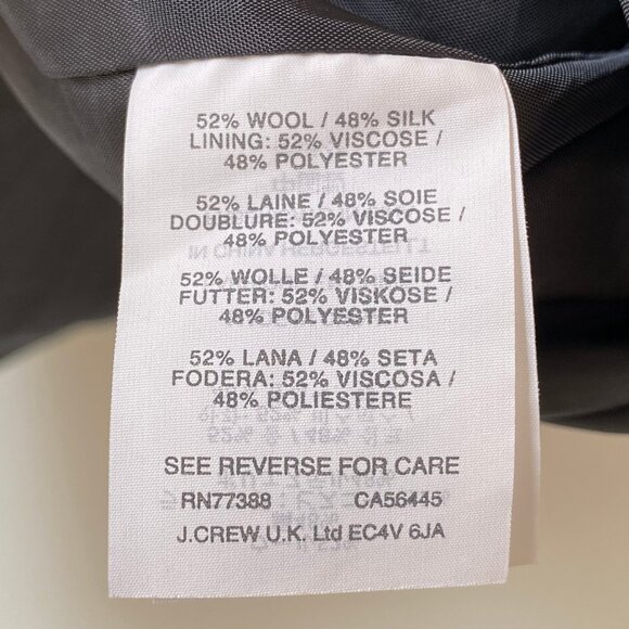 J.Crew Collection Wool Silk Twill Top Black Short Sleeve Blouse Size 00 Holidays - Picture 9 of 12